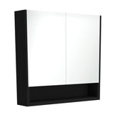 Fienza 900 Mirror Cabinet with Display Shelf, Satin Black
